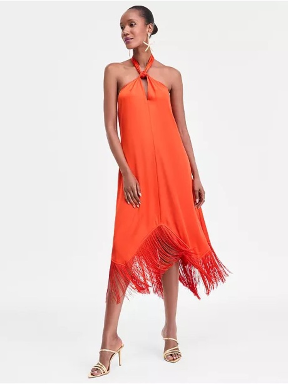 I.N.C. International Concepts Women's Fringe Halter Dress